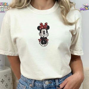 Classic Mickey Mouse Embroidered Tee | Vintage Disney Character PNG Digital Download image 3