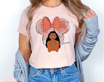 Moana Minnie Mouse Head PNG Digital Download, Disney Character Sublimation Design