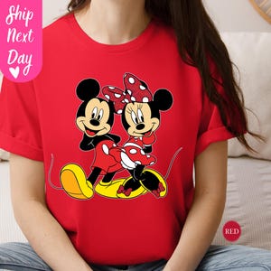 Mickey Minnie Mouse par-T-shirt PNG digital nedladdning bild 1