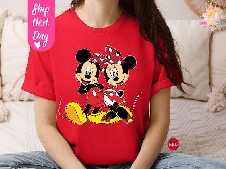 Mickey Minnie Mouse par-T-shirt PNG digital nedladdning bild 1