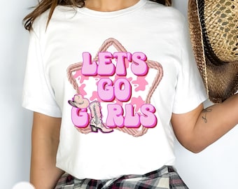 Lets Go Girls Cowboy Boot Pink Rope PNG Digital Download