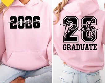 Seniorensweater 2026, hoodie afstuderen 2026, afstuderen seniorencadeau, schoolshirt, terug naar schoolcadeau, afstuderen heen en weer, png digitaal