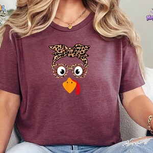 Leopard Chicken Face with Bow Glasses PNG Digital Download