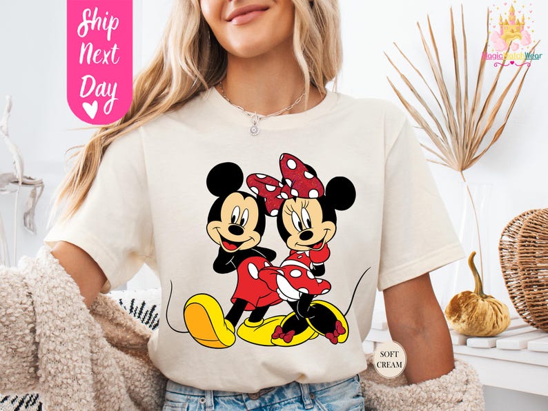 Mickey Minnie Mouse par-T-shirt PNG digital nedladdning bild 4