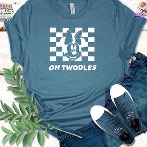 Oh Twodles Checkered Disney T-Shirt, Minnie Mouse Retro Design PNG Digital Download image 6
