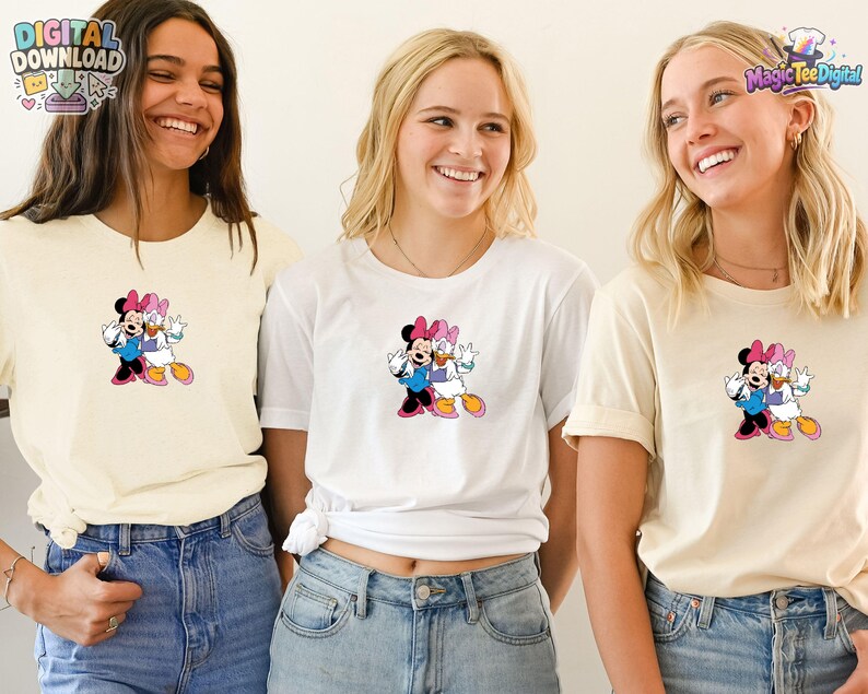 Minnie Maus Daisy Duck Beste Freunde T-Shirt PNG Digital Download Bild 5