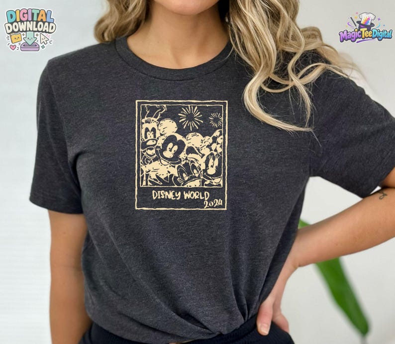 Disney World 2024 Retro Micky Maus Shirt PNG Digital Download Bild 3