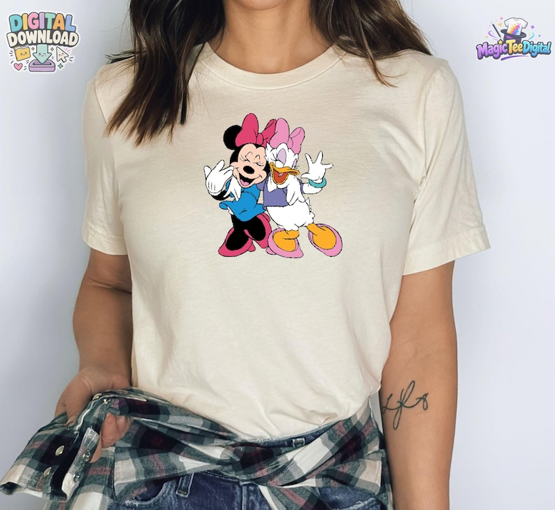 Minnie Maus Daisy Duck Beste Freunde T-Shirt PNG Digital Download Bild 1