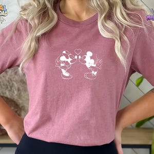 Retro Mickey Minnie Mouse Love Heart T-shirt PNG digital nedladdning bild 2