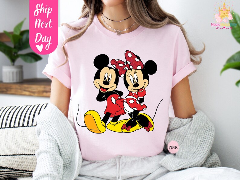 Mickey Minnie Mouse par-T-shirt PNG digital nedladdning bild 3