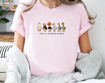 Comfort Colors Halloween Goose-shirt, gewoon een T-shirt Spooky Goose, grappig Halloween-shirt, Spooky Season-shirt, Spooky Goose Shir, T-shirt png digitaal