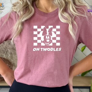 Oh Twodles Checkered Disney T-Shirt, Minnie Mouse Retro Design PNG Digital Download image 2
