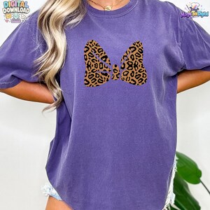 Leopard Bow Shirt, Leopard Print Bow T-Shirt, Cheetah Print Bow PNG Digital Download