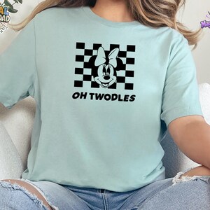 Oh Twodles Checkered Disney T-Shirt, Minnie Mouse Retro Design PNG Digital Download image 1