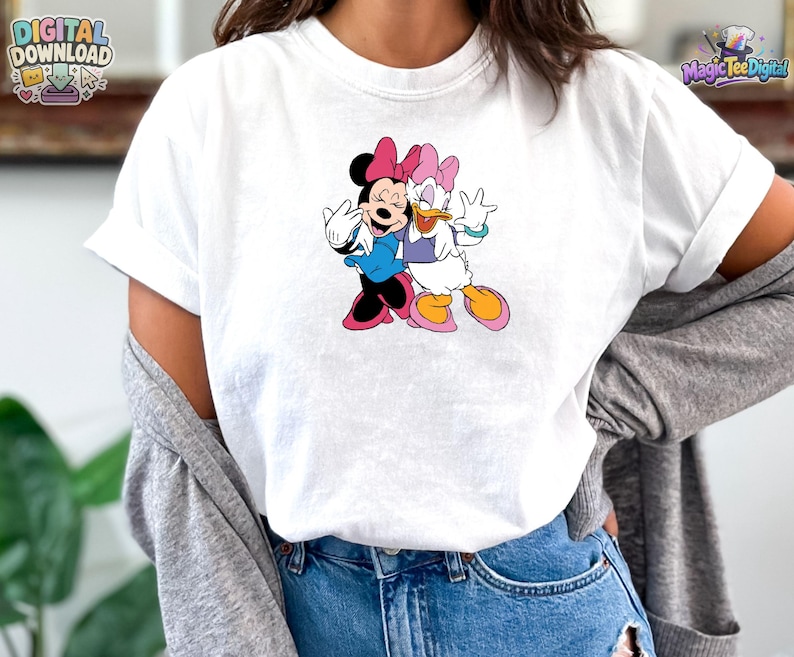 Minnie Maus Daisy Duck Beste Freunde T-Shirt PNG Digital Download Bild 6