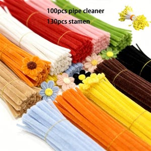 Kit de loisirs créatifs en vrac de 230 cure-pipes en chenille avec cœur fleuri, idéal pour les enfants, les mariages et la décoration intérieure.
