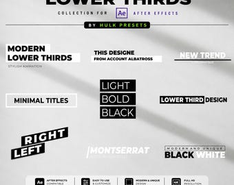 Modern Minimalist Lower Thirds Pack | After Effects Title Animations (Video Editing)