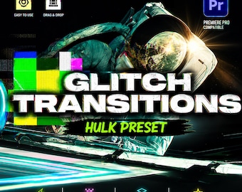 Glitch Transitions Hulk Preset for premium pro | Cinematic Title Animations (Digital Download)