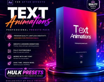 After Effects Text Animations Presets Pack | Modern Typography Motion Graphics (Digital Download)