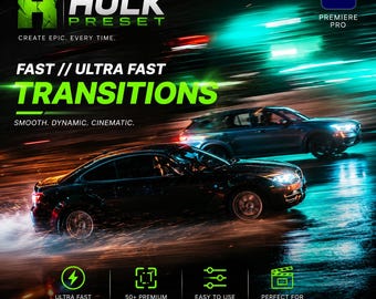 Fast-paced transition pack for video editing | Cinematic, energetic effects for action sequences, sports highlights, vlogs, and commercials