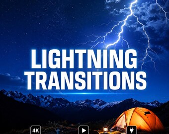 Lightning Transitions DaVinci Resolve | 4K Cinematic Pack (Digital Download)