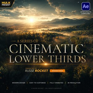 Cinematic Lower Thirds After Effects Template | Luxury Film Titles Animation (Digital Download)