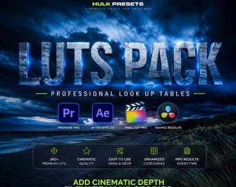 Cinematic LUTs Pack | Premium Color Grading Presets for Premiere Pro, After Effects, Final Cut Pro & DaVinci Resolve