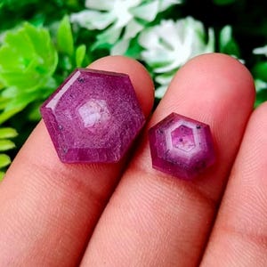 Ruby Sheen Sapphire Step Cut Slice Lot Gemstone, 17.00 Caret Size 11-17 MM,