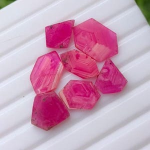 Johnson Ruby Sheen Sapphire Gemstone Slice Lot, 10.00 Caret Size 9-12 MM,