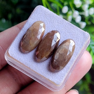 Golden Sheen Sapphire Rose Cut Oval Lot Edelstein, 28.60 Caret Größe 9 x 20 MM,
