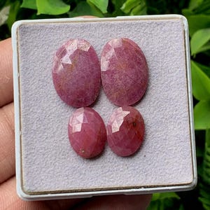 Rose Cut Ruby Sapphire Fancy Shape Pair Lot Gemstone, 27.10 Caret Size 14-19 MM,