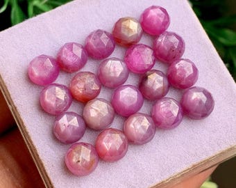 Rose Cut Ruby Sheen Sapphire Round Shape Lot Gemstone, 31.20 Caret Size 6MM,