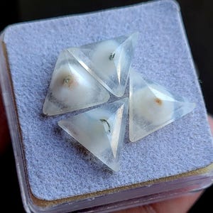 Step Cut Natural Solar Quartz Gemstone, Triangle Shape (Size 10-11 MM, 13.00 Ct)