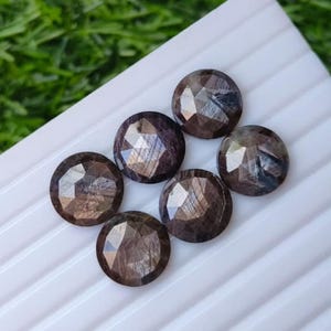 Grey Sheen Sapphire Rose Cut Round Shape Lot Gemstone, 38.80 Caret Size 12 MM,