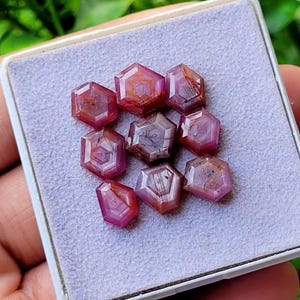 Step Cut Slice Ruby Sheen Sapphire Fancy Lot Gemstone, 28.90 Caret Size 9-10 MM,