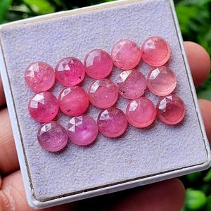 Thailand Ruby Sapphire Rose Cut Round Shape Lot Gemstone 32.80 Caret Size 8 MM,