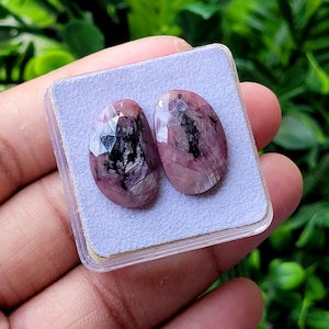 Rose Cut Ruby Sheen Sapphire Fancy Pair Lot Gemstone, 19.20 Caret Size 12x19 MM,
