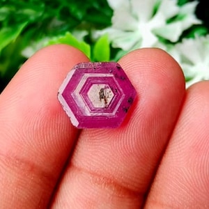Ruby Sheen Sapphire Step Cut Slice Loose Gemstone, 5.80 Caret Size 11x12 MM,