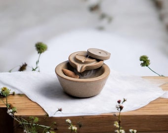 Quemador Incienso Reflujo - Soporte Cerámica Cascada, Decoración Zen