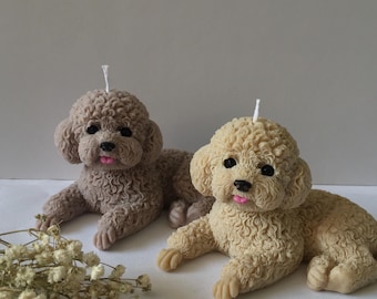 Candela commemorativa per barboncino | Ricordo di un animale domestico scomparso | Regalo di condoglianze per un cane scomparso | Candela commemorativa per barboncino | Omaggio a un amico a quattro zampe