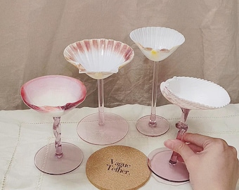 Custom Engraved Shell Wine Glass – Handcrafted Personalized Gift, Beach Wedding & Ocean Theme Party Glass