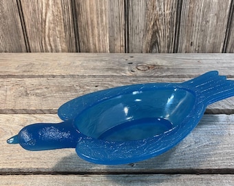 Amber Glass Squirrel on Acorn | Covered Bowl | Candy Dish