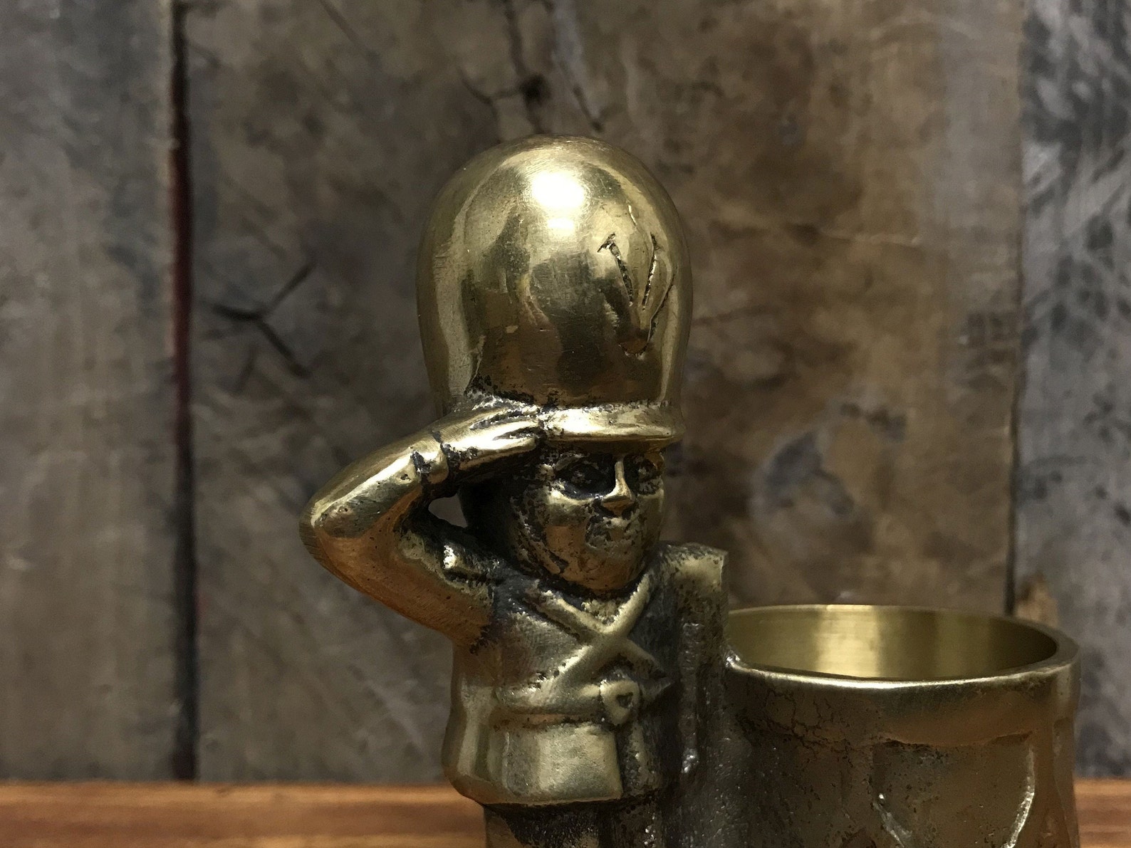 1970s Enesco Solid Brass Soldier Drummer With Busby Hat Etsy