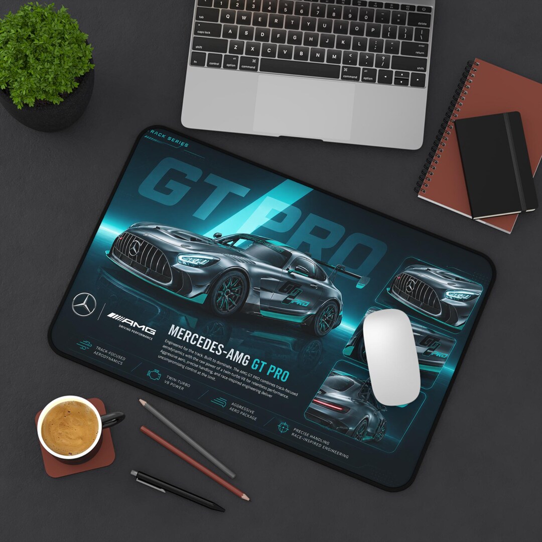 Gt Racing Computer Rgb Mat Mercedes-amg GT Pro Sports Car Desk Mat | Racing Car Blueprint Mouse ...