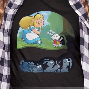 Alice in Troubleland - alice & killer bunny mashup, alice in wonderland, unisex, slimfit, plus size