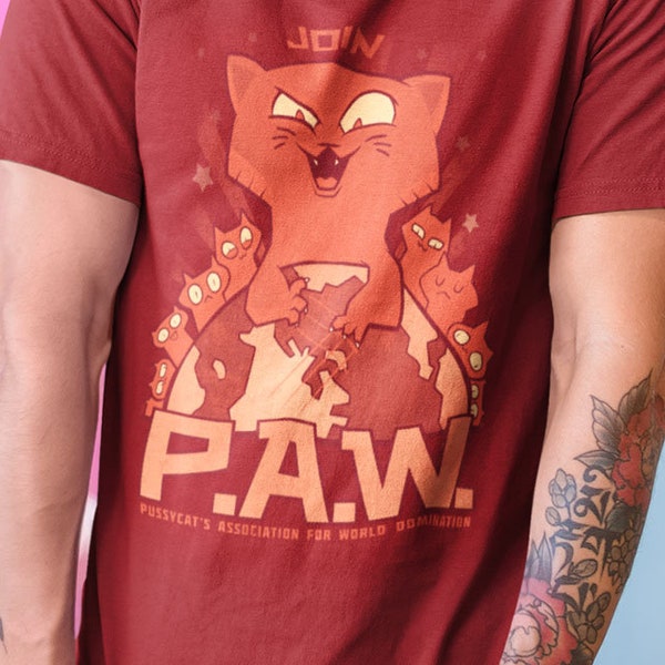 Pussycats For World Domination - Cat Shirt, Cute Cat Shirt,  cat lovers, T-Shirt Unisex, Ladies Slim Fit, cat T-shirt, plus size