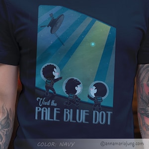 The Pale Blue Dot - Carl Sagan quote, astronomy, voyager 1, T-shirt, plus size, unisex, slimfit