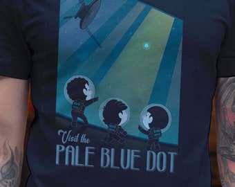 The Pale Blue Dot - Carl Sagan quote, astronomy, voyager 1, T-shirt, plus size, unisex, slimfit