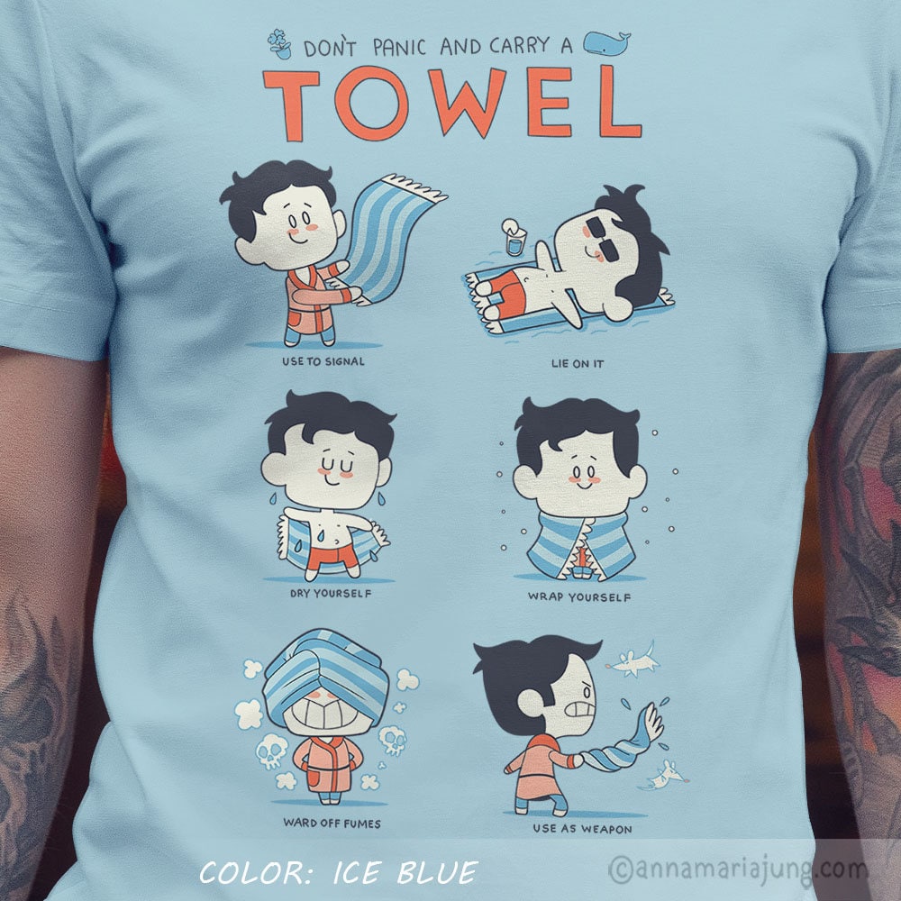 Don't Worry, Carry a Towel Hitchhiker's Guide Shirt, Hitchhikers Guide