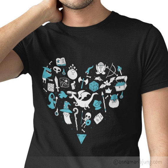I Love Gaming - Dungeons and Dragons Shirt, RPG Shirt, Role Playing Games Shirt, D20 Shirt, T-Shirt Unisex, Ladies Slim Fit